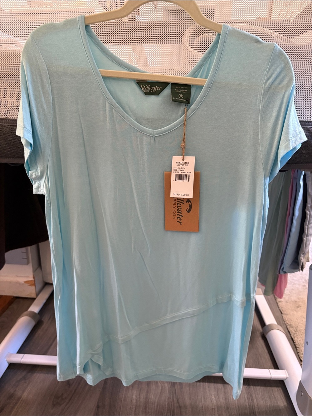 Stillwater Light Blue V-Neck Short Sleeve Tee